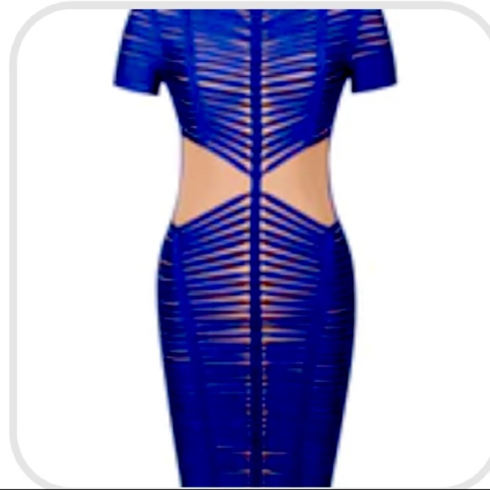 Blue sheer mesh dress